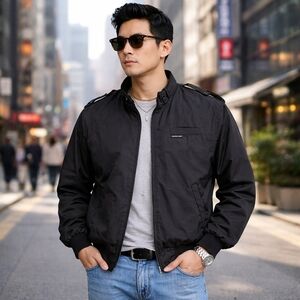 Members Only Jacket Black Racer Classic Mens SZ 40(MED) VTG 80s 1980s Y2K Retro